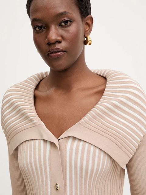 Liu Jo kardigan damski kolor beżowy TA6116 MS55N