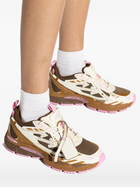 Off-White cut-out lace-up sneakers - Brown
