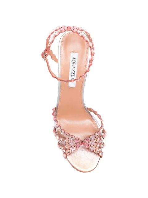 Aquazzura Tequila scalloped embellished sandals - Pink