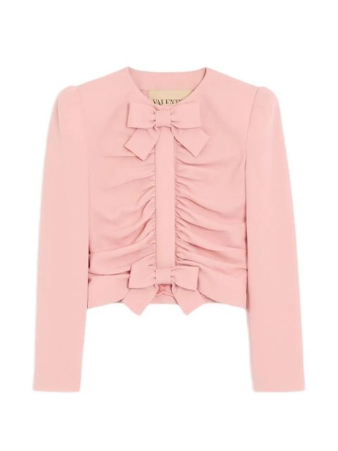 Valentino Garavani cropped jacket in crispy light wool - Pink - zdjęcie produktu nr 1