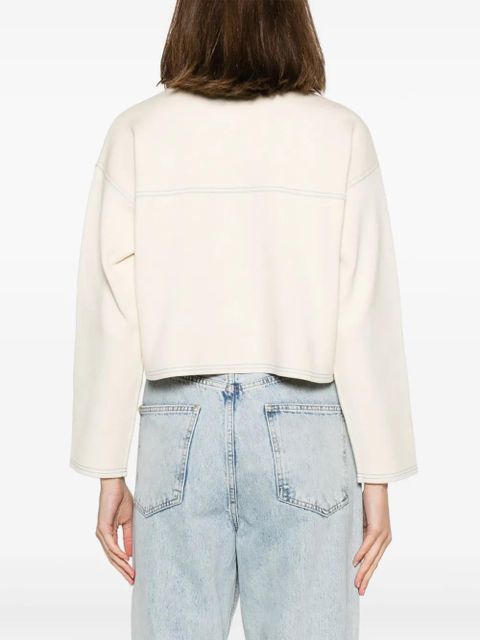 SANDRO two-tone denim jacket - Neutrals