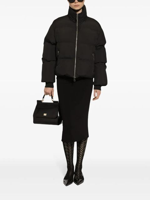 Dolce & Gabbana zip-up puffer jacket - Black
