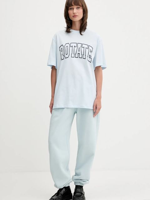 Rotate t-shirt bawełniany damski kolor niebieski 114392184 - zdjęcie produktu nr 2