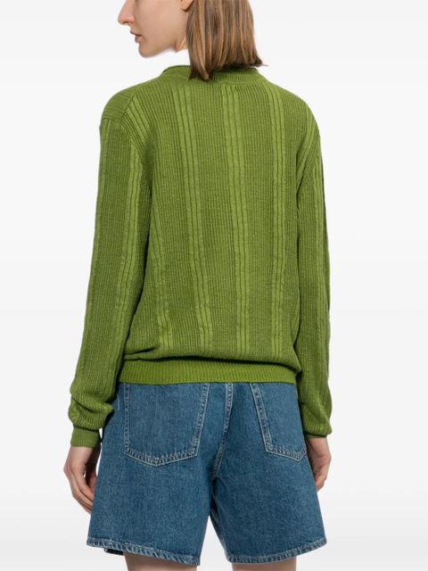 SHUSHU/TONG linen ribbed polo - Green