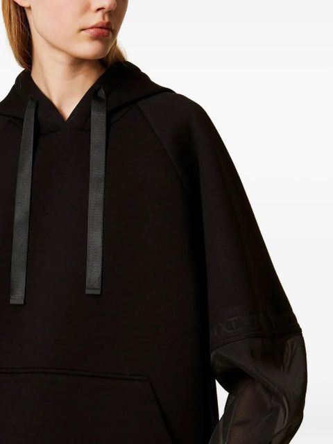 TWINSET organza-sleeve sweatshirt - Black