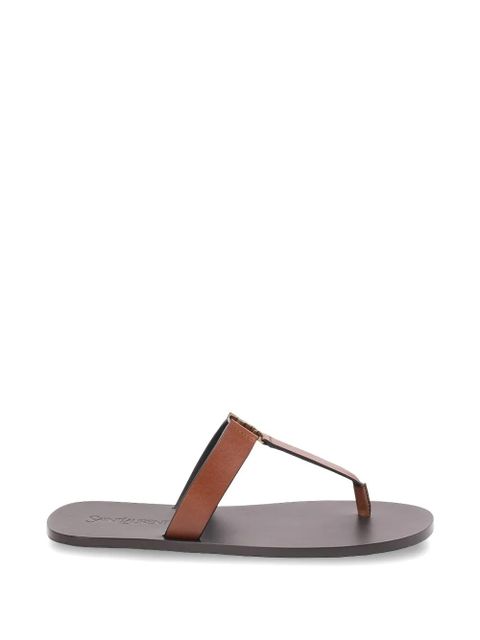 Saint Laurent Babylone logo leather sandals - Brown - zdjęcie produktu nr 1