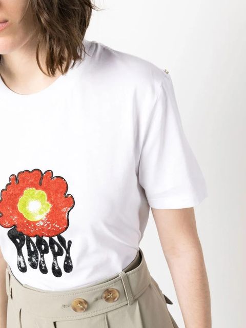 Sportmax graphic-print cotton T-shirt - White