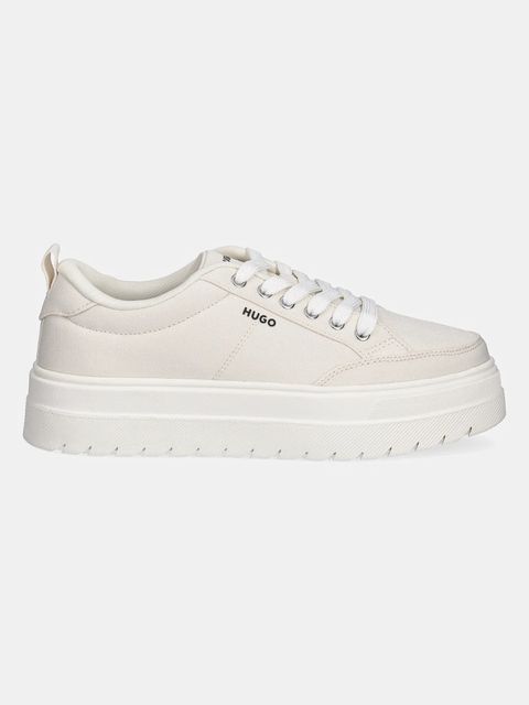 HUGO sneakersy Lyssa damskie kolor beżowy 50548178