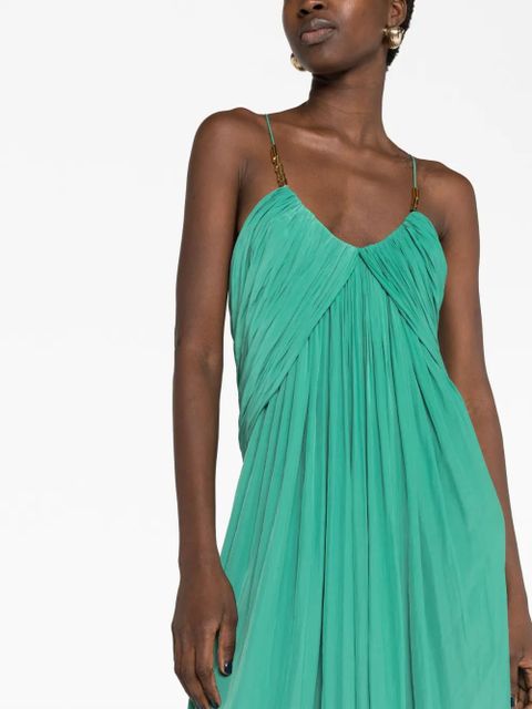 Lanvin embellished pleated maxi dress - Green