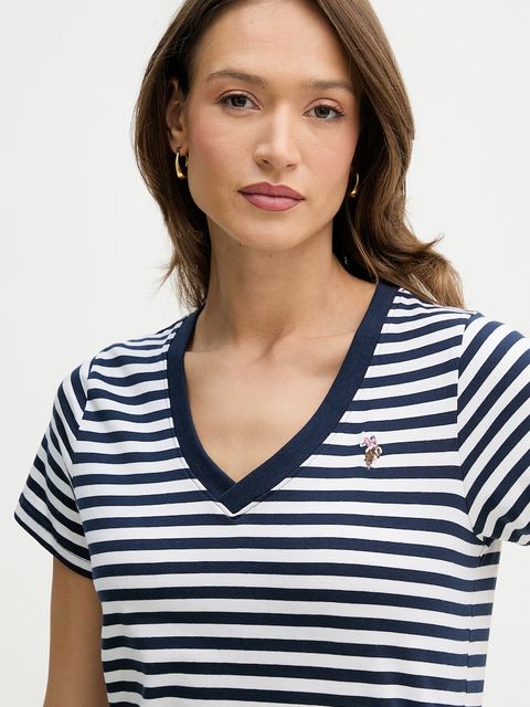U.S. Polo Assn. t-shirt bawełniany STRIPE V-NECK