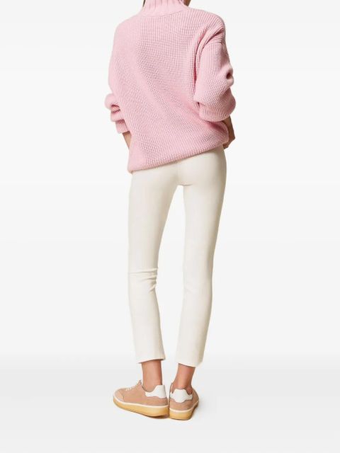 TWINSET satin-detail trousers - White