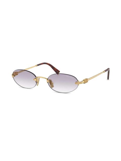 Miu Miu Eyewear round-frame sunglasses - Gold - zdjęcie produktu nr 2