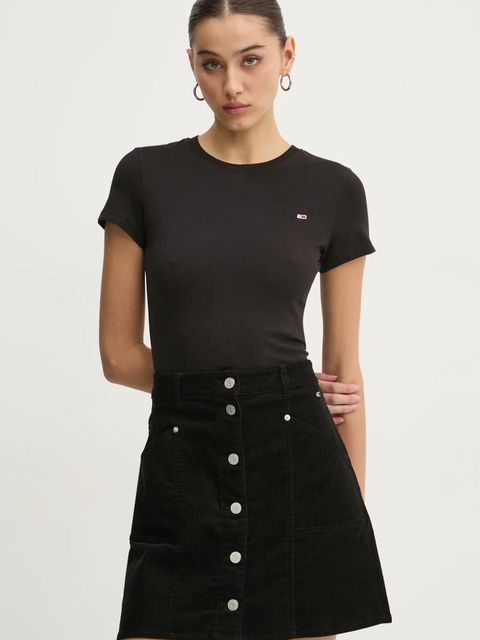 Tommy Jeans t-shirt bawełniany damski kolor czarny DW0DW20459