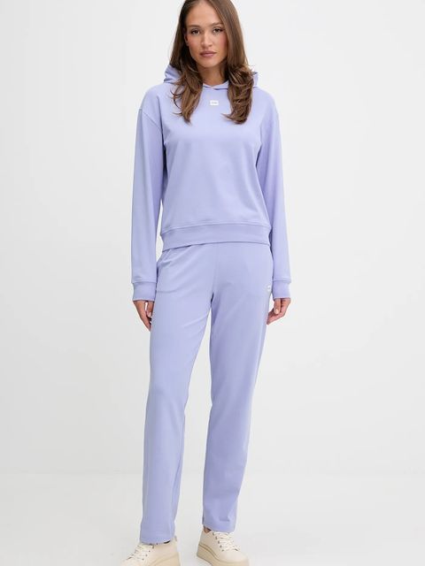HUGO spodnie dresowe damskie kolor fioletowy gładkie 50556808 - zdjęcie produktu nr 2