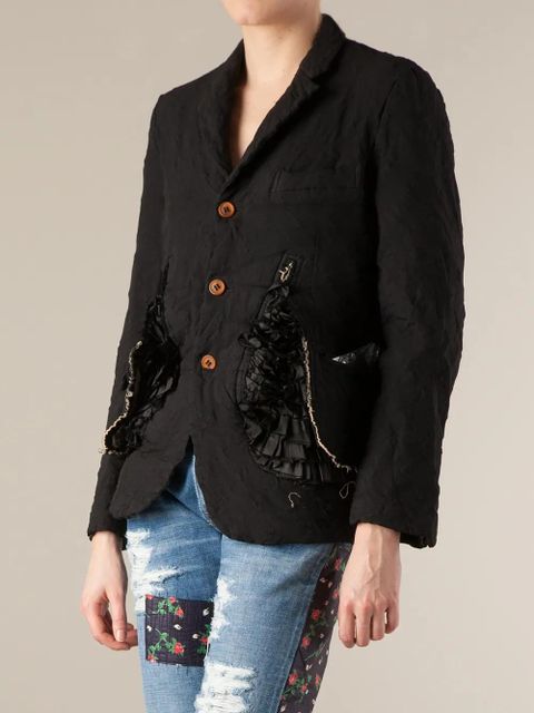Comme Des Garçons ruffle detailed jacket - Black
