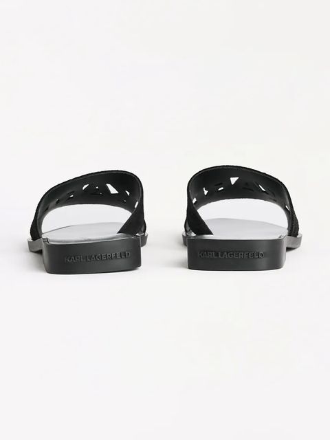 Karl Lagerfeld klapki zamszowe SKOOT II damskie kolor czarny KL80402