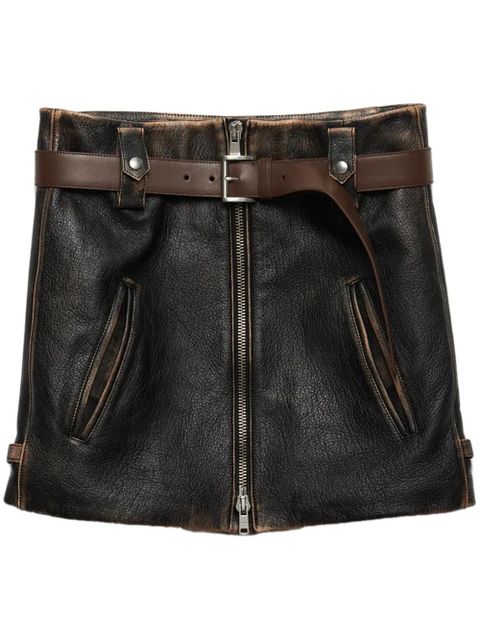 Prada leather mini skirt - Black - zdjęcie produktu nr 1