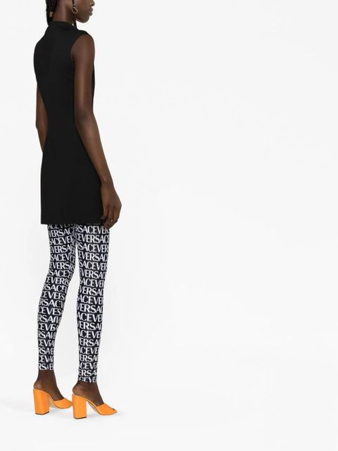 Versace logo-print high-waist leggings - Black