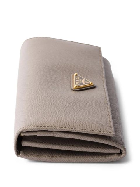 Prada triangle-logo leather wallet - Grey