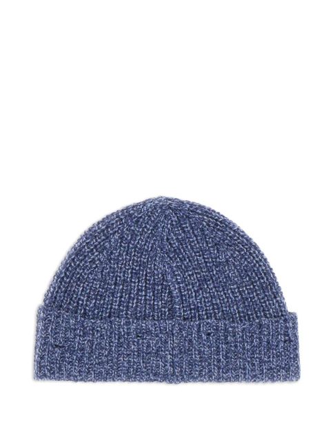 Marni embroidered-logo knit beanie - Blue