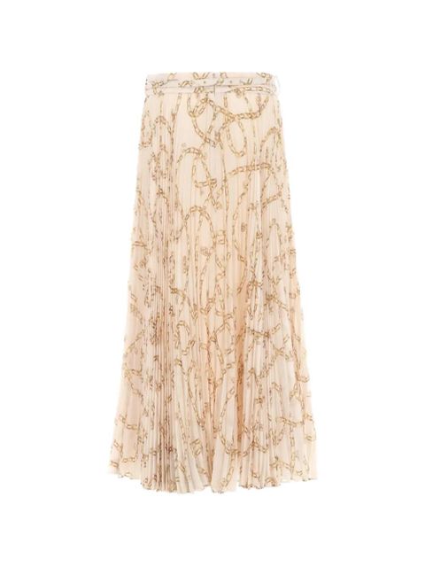 ZIMMERMANN chain-print pleated skirt - Neutrals - zdjęcie produktu nr 2