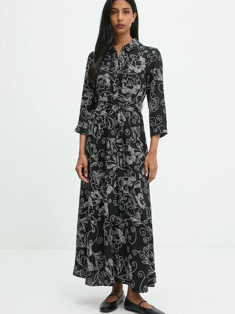 Answear.LAB sukienka kolor czarny maxi rozkloszowana - zdjęcie produktu nr 1