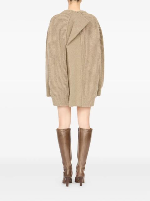MM6 Maison Margiela ribbed crewneck mini dress - Neutrals