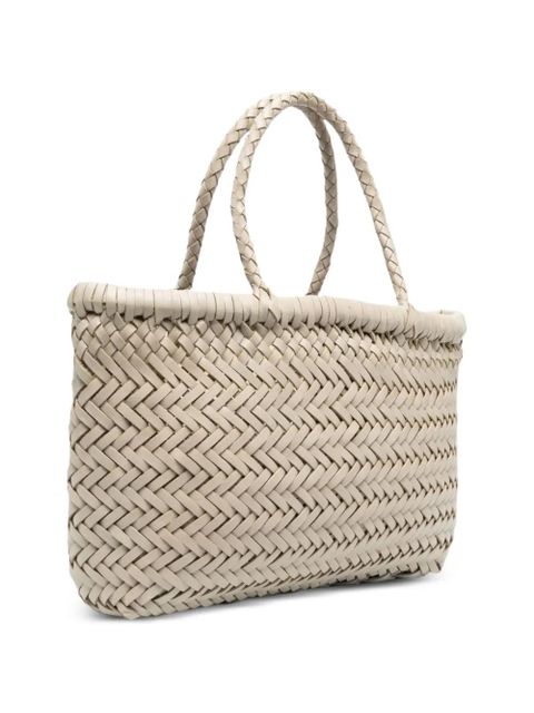 DRAGON DIFFUSION mini Flat Gora woven-design tote bag - Neutrals