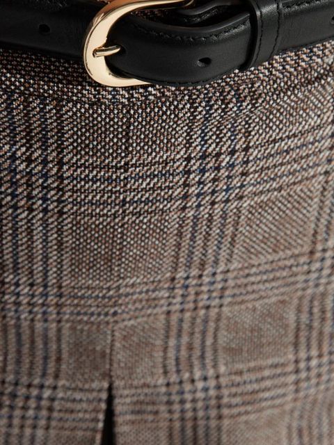 Self-Portrait checkered pleated skort - Brown
