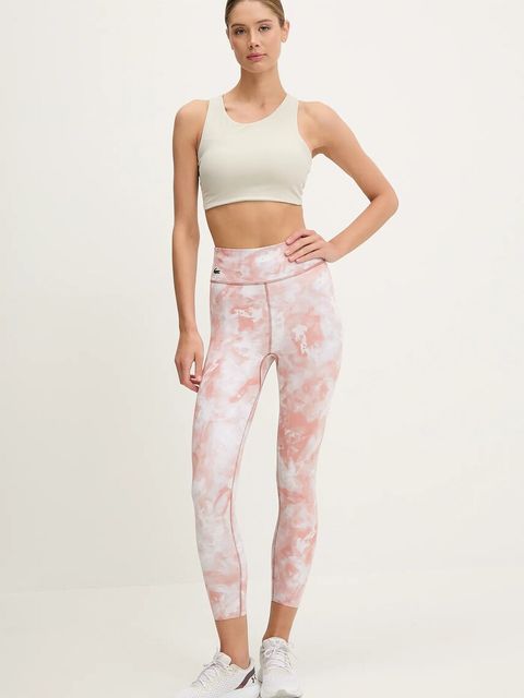 Lacoste legginsy damskie kolor różowy wzorzyste OF8572