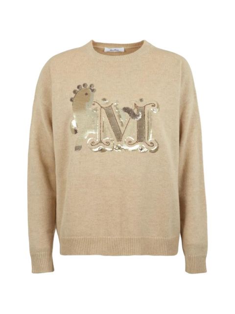 Max Mara logo crew-neck sweater - Neutrals - zdjęcie produktu nr 1