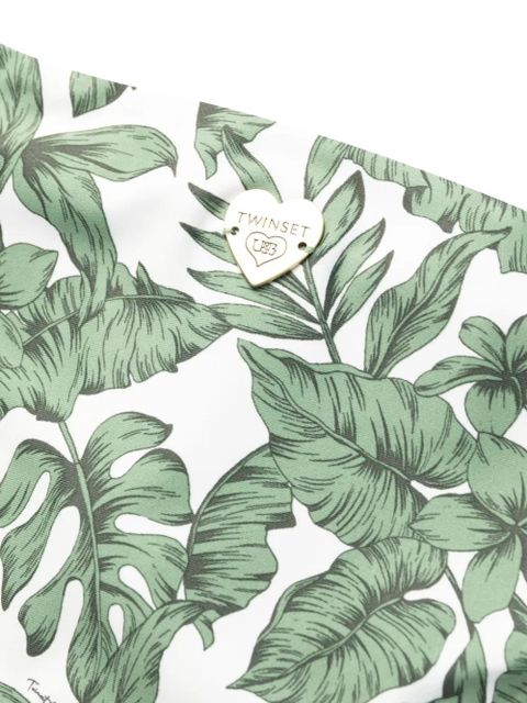 TWINSET leaf-print bikini bottoms - Green