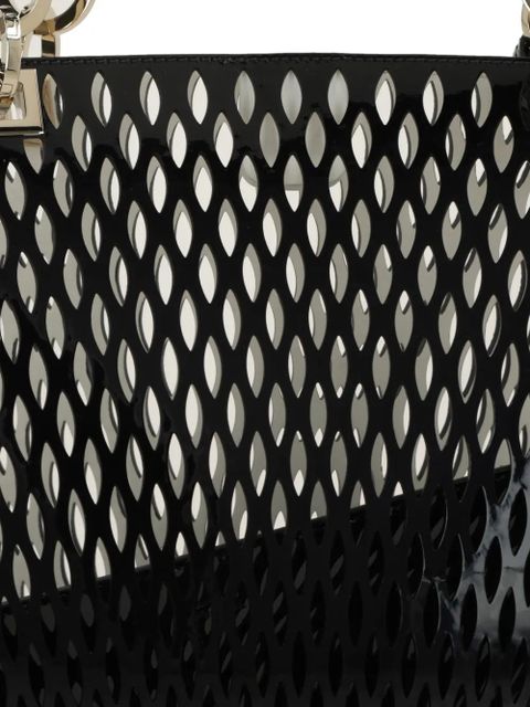 TOM FORD cut-out patent-leather tote bag - Black