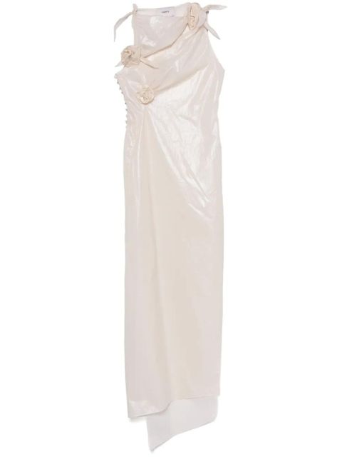 Coperni floral-appliqué asymmetric gown - Neutrals - zdjęcie produktu nr 1