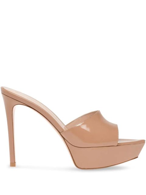 Gianvito Rossi 100mm Dasha platform pointed-toe sandals - Brown - zdjęcie produktu nr 1