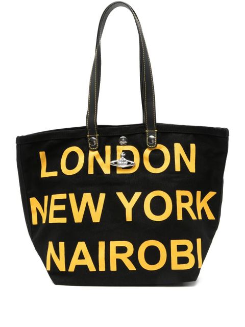 Vivienne Westwood small city-print tote bag - Black - zdjęcie produktu nr 1