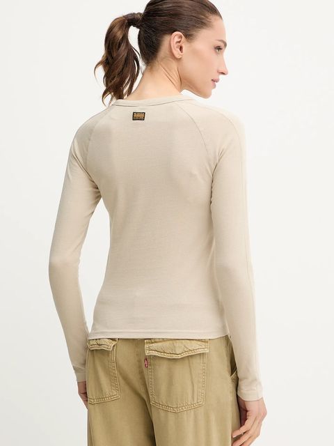 G-Star longsleeve bawełniany kolor beżowy D27740.D961
