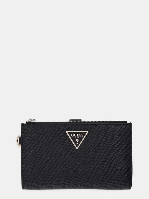 Guess portfel LAUREL damski kolor czarny SWZG74 59157