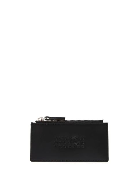 MM6 Maison Margiela Signature leather cardholder - Black - zdjęcie produktu nr 1