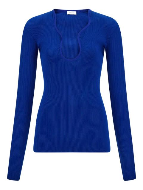 Ferragamo ribbed long-sleeve top - Blue - zdjęcie produktu nr 1