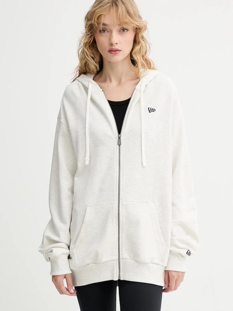 New Era bluza kolor szary z kapturem melanżowa 60752360