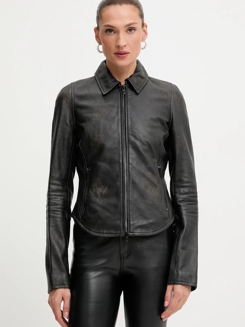 Diesel kurtka skórzana L-EGRAD kolor brązowy przejściowa A19596.0ILBS - zdjęcie produktu nr 1