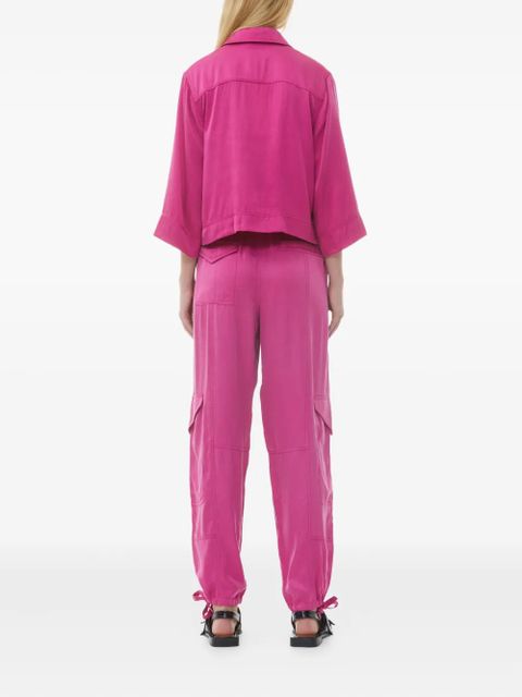 GANNI drawstring cargo trousers - Pink