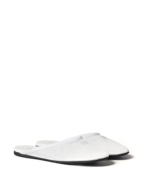 Miu Miu logo-embroidered slippers - White - zdjęcie produktu nr 2