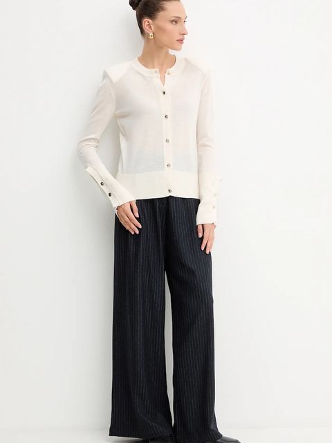 Simona Corsellini kardigan wełniany damski kolor beżowy lekki A25CPCRE0201 - zdjęcie produktu nr 2