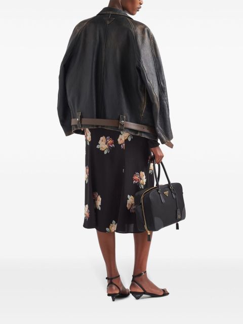 Prada leather blouson jacket - Black - zdjęcie produktu nr 2