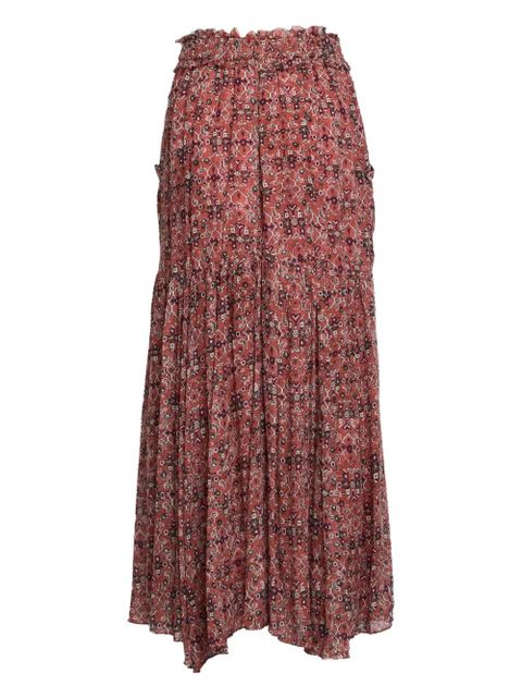 ISABEL MARANT Besma printed midi skirt - Red