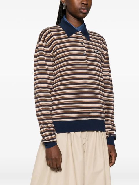 Miu Miu striped polo polo top - Brown