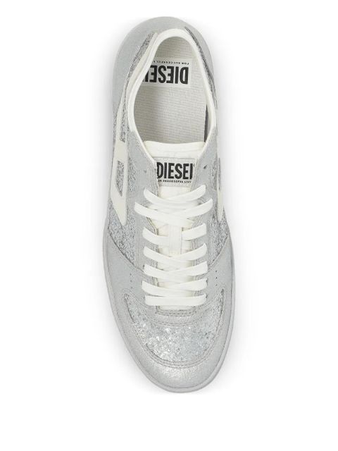 Diesel S-Leroji-D1 glittered panelled sneakers - Silver