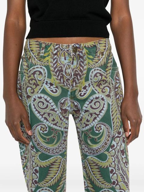 ETRO paisley-print jeans - Green